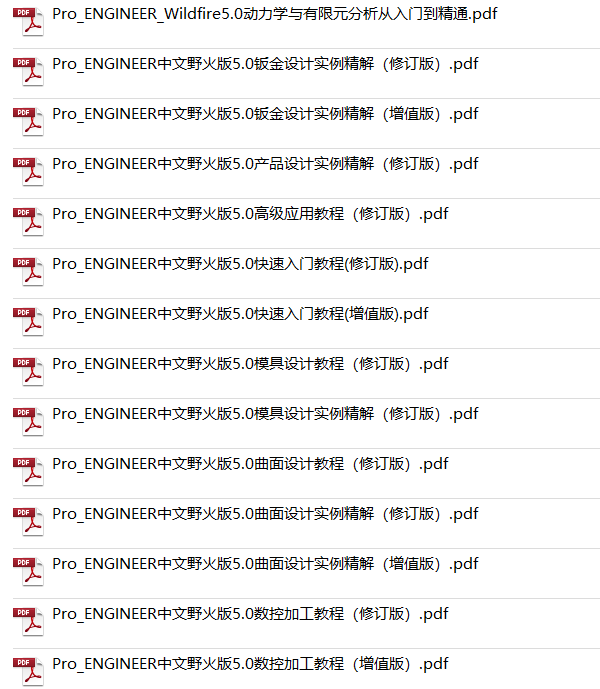《PRO/E快速入门教程》原版PDF